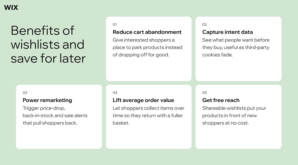 Benefits of wishlists and save for later for online stores