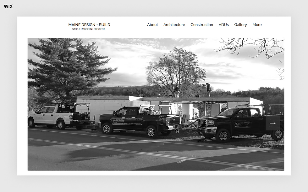 Maine Design Build architecture portfolio website example