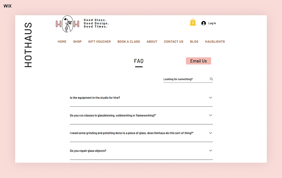 Hothaus FAQ page example