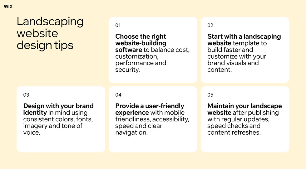 Landscaping website design tips