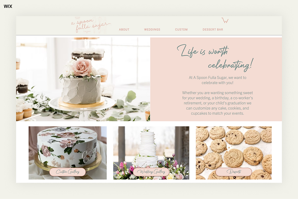 A Spoon Fulla Sugar bakery website example