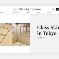 Beauty website example: Glow by Tomoko