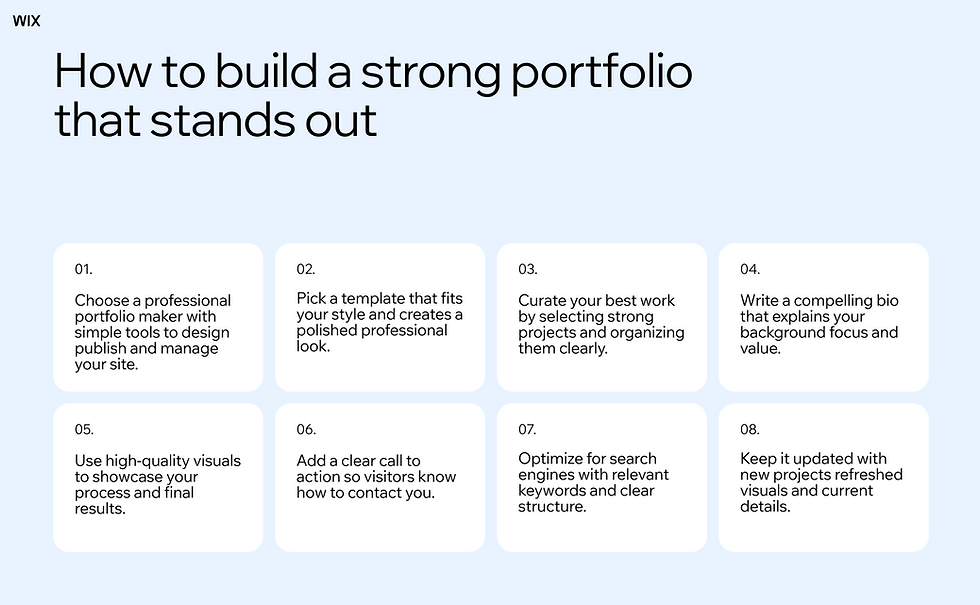 How do I make my portfolio stand out in 8 steps