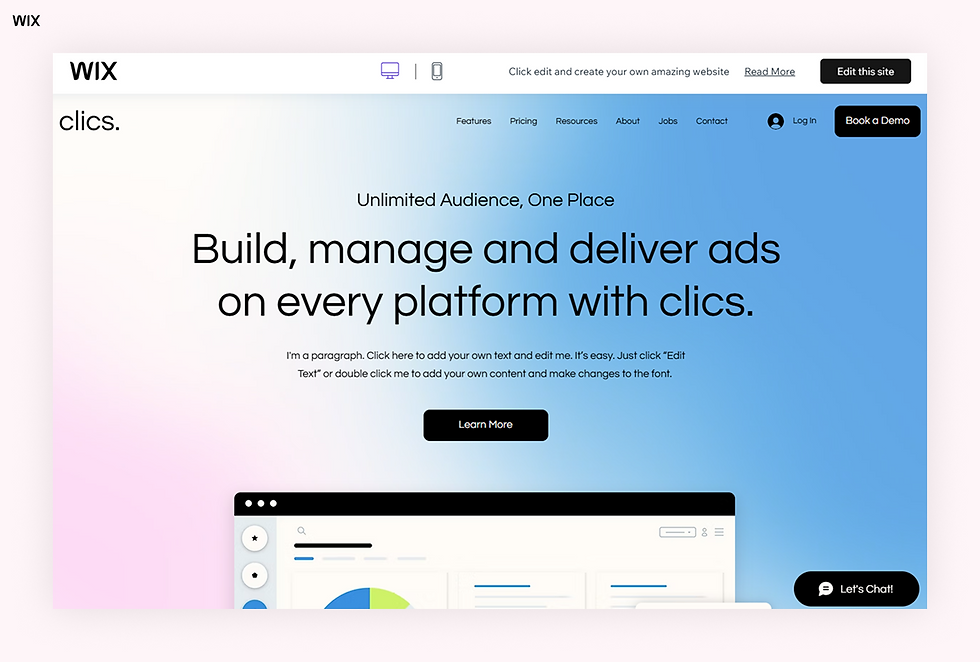 Ad tech startup website template