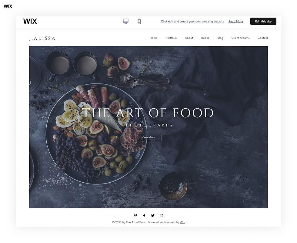Food Photographer Website Template