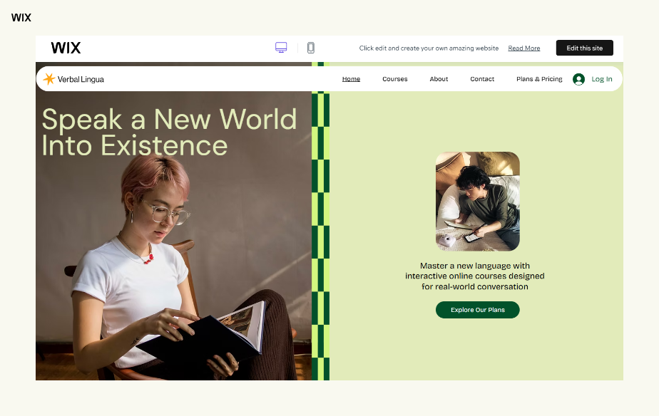 Online language school website template
