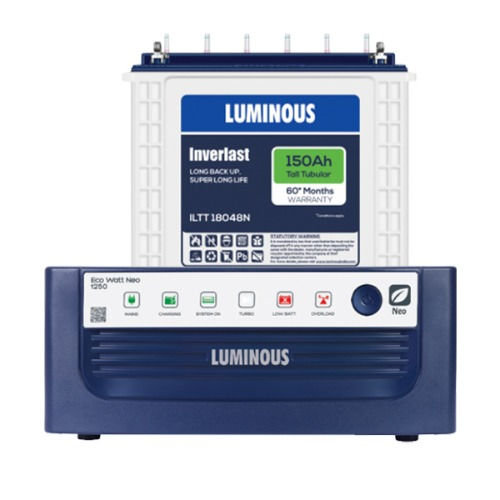 Luminous ECOVOLT+ 1250 Sine Wave Home UPS And ILTT18048N 150Ah Tall Tubular Batt