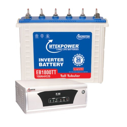 Microtek UPS XP 1400 Square Wave Home UPS And EB1800TT 150 Ah Tall Tubular Batte