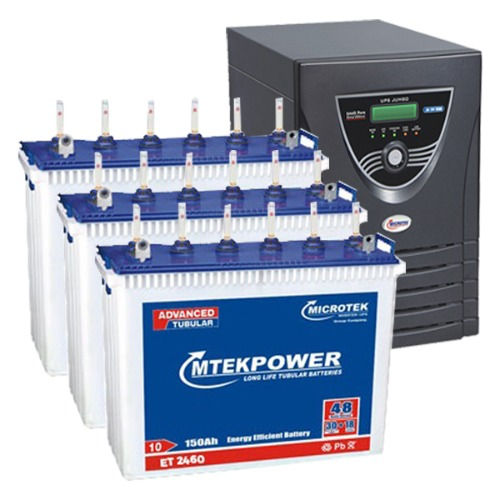 Microtek UPS JM SW 3500/36V Sine Wave Home UPS And ET2460+ 150 Ah* 3 Nos Tall Tu