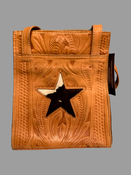 Tan Cow Hair Star Purse