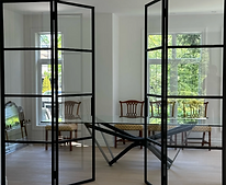 Porte en vitre et aluminium noir