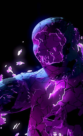 Technical Art Banner | This is David, a character from my short film "Grim". David is a memory, which is portraid by a particle simulation. Click him to see more!