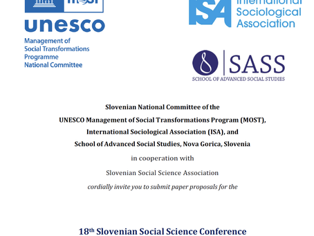 18th Slovenian Social Science Conference — Call for Papers
