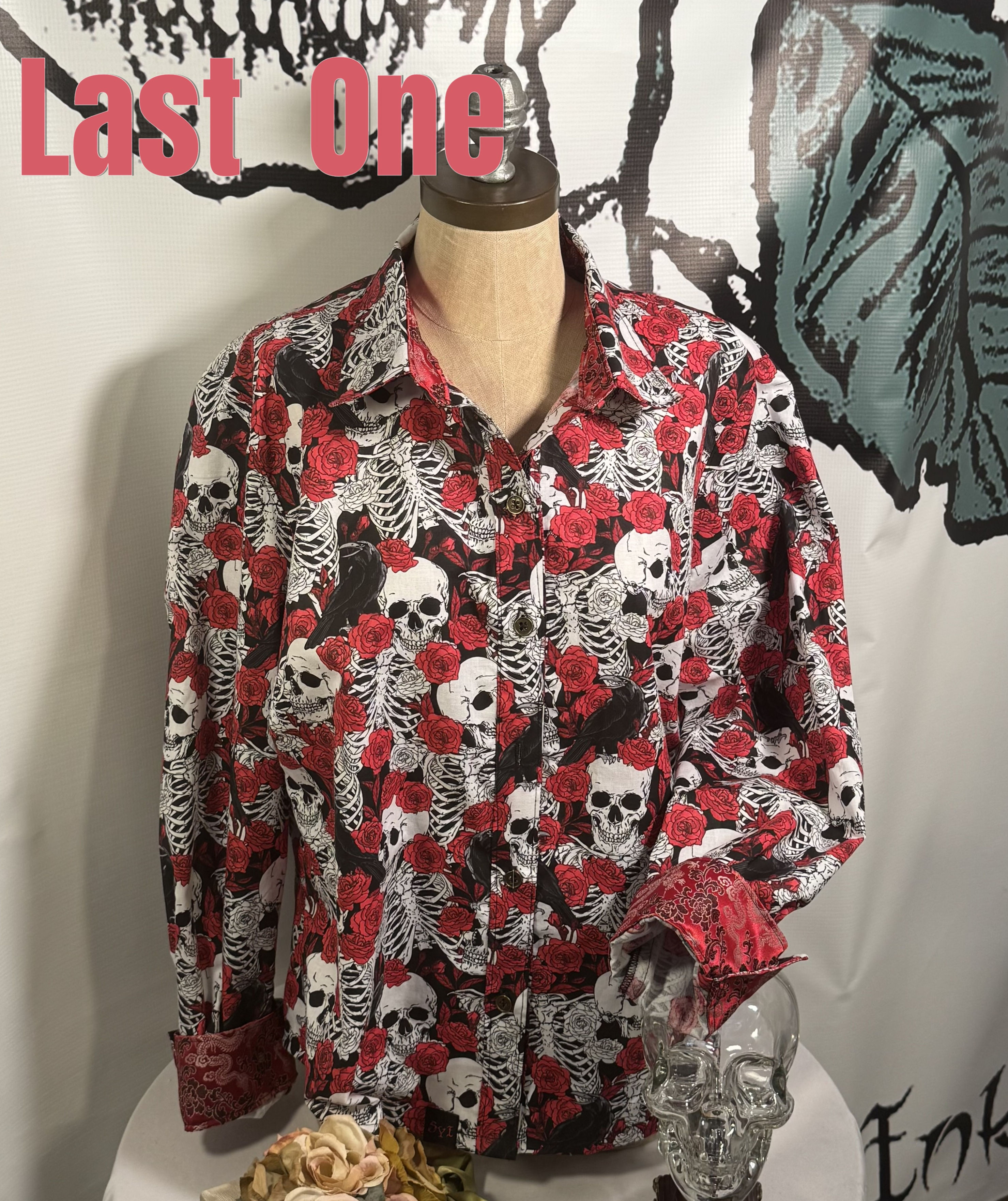 Skeletons, Roses and Ravens - Lady's cut Custom SYI Shirt