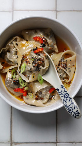 Miso Mushroom Wontons