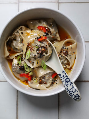 Miso Mushroom Wontons