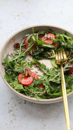 Strawberry, Basil and Wild Rocket Salad