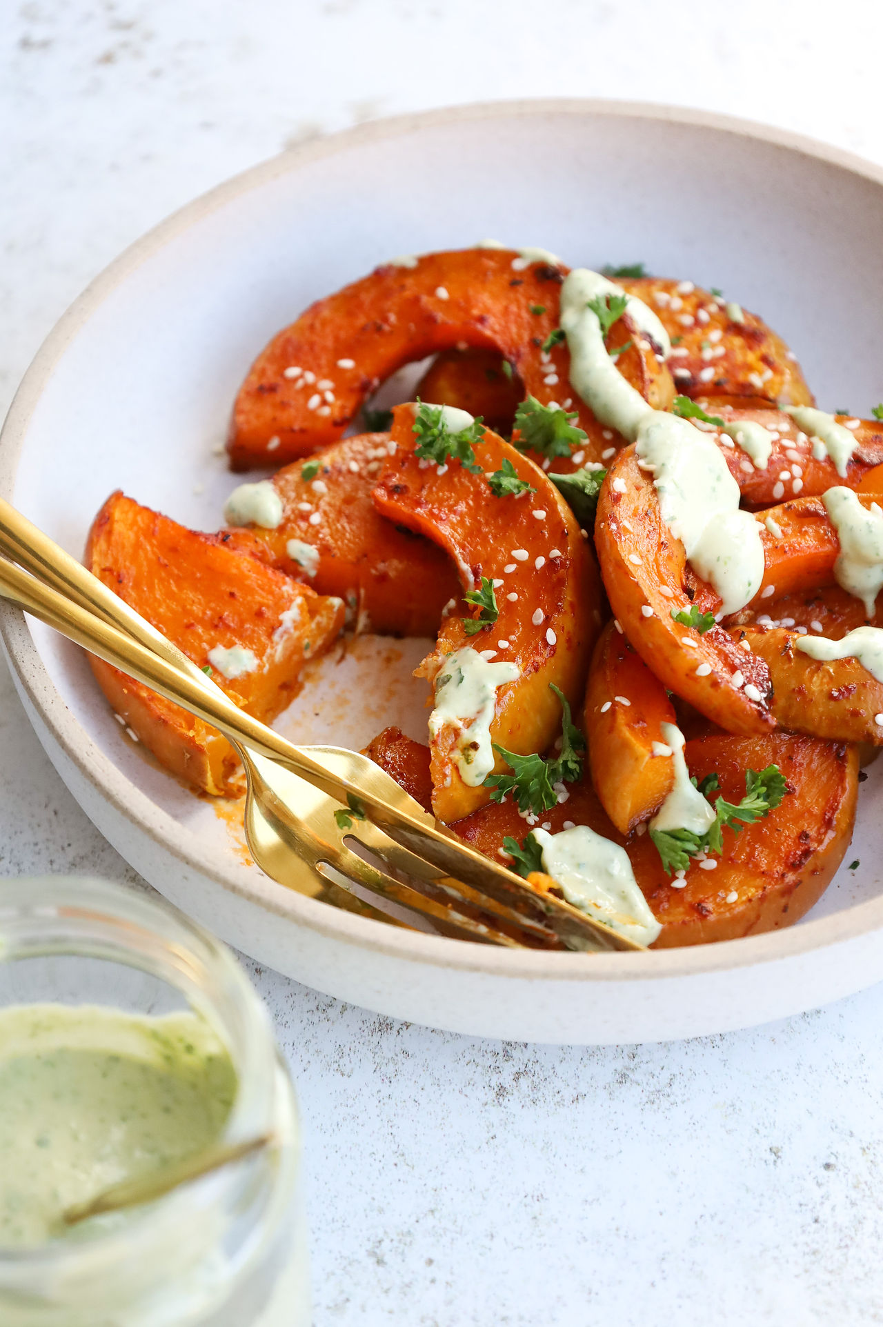Harissa Roasted Butternut with a tahini dressing