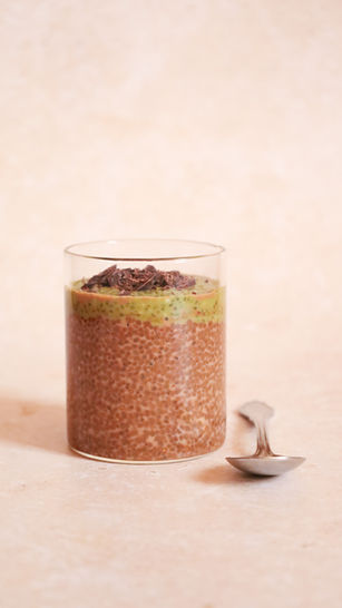 Matcha and Chocolate Chia Pudding