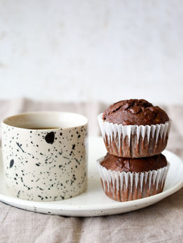 Chocolate Tahini Banana Muffins