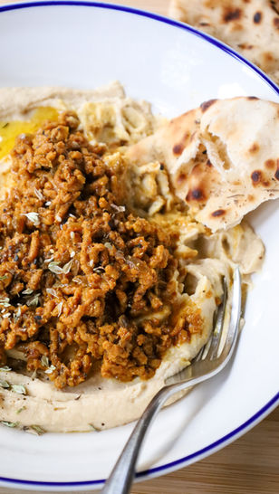 Spiced Mince Hummus Bowl