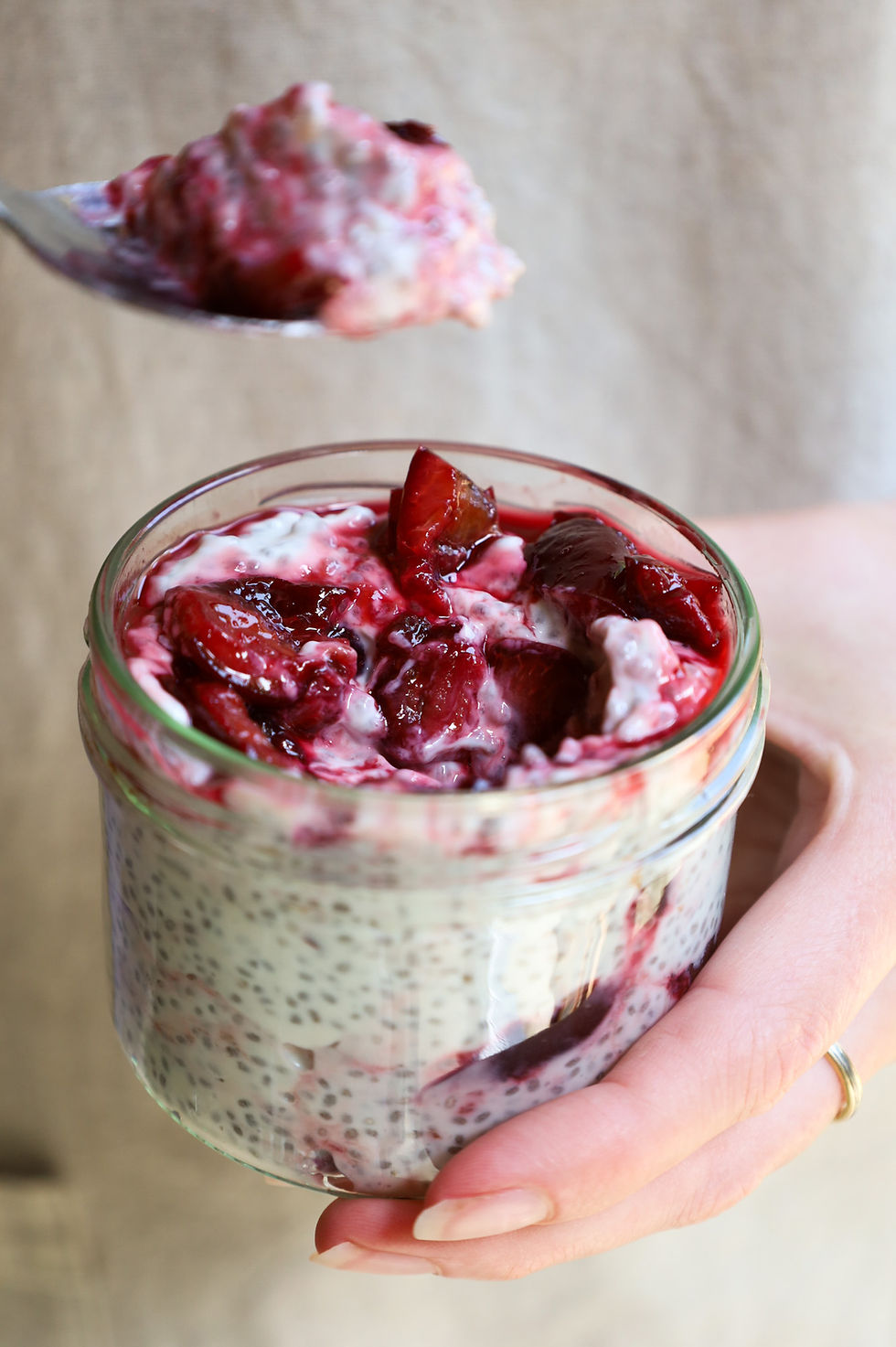 Cherry Compote Chia Pudding