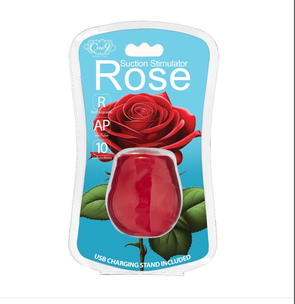 Cloud 9 Health & Wellness Rose Suction Stimulator Red