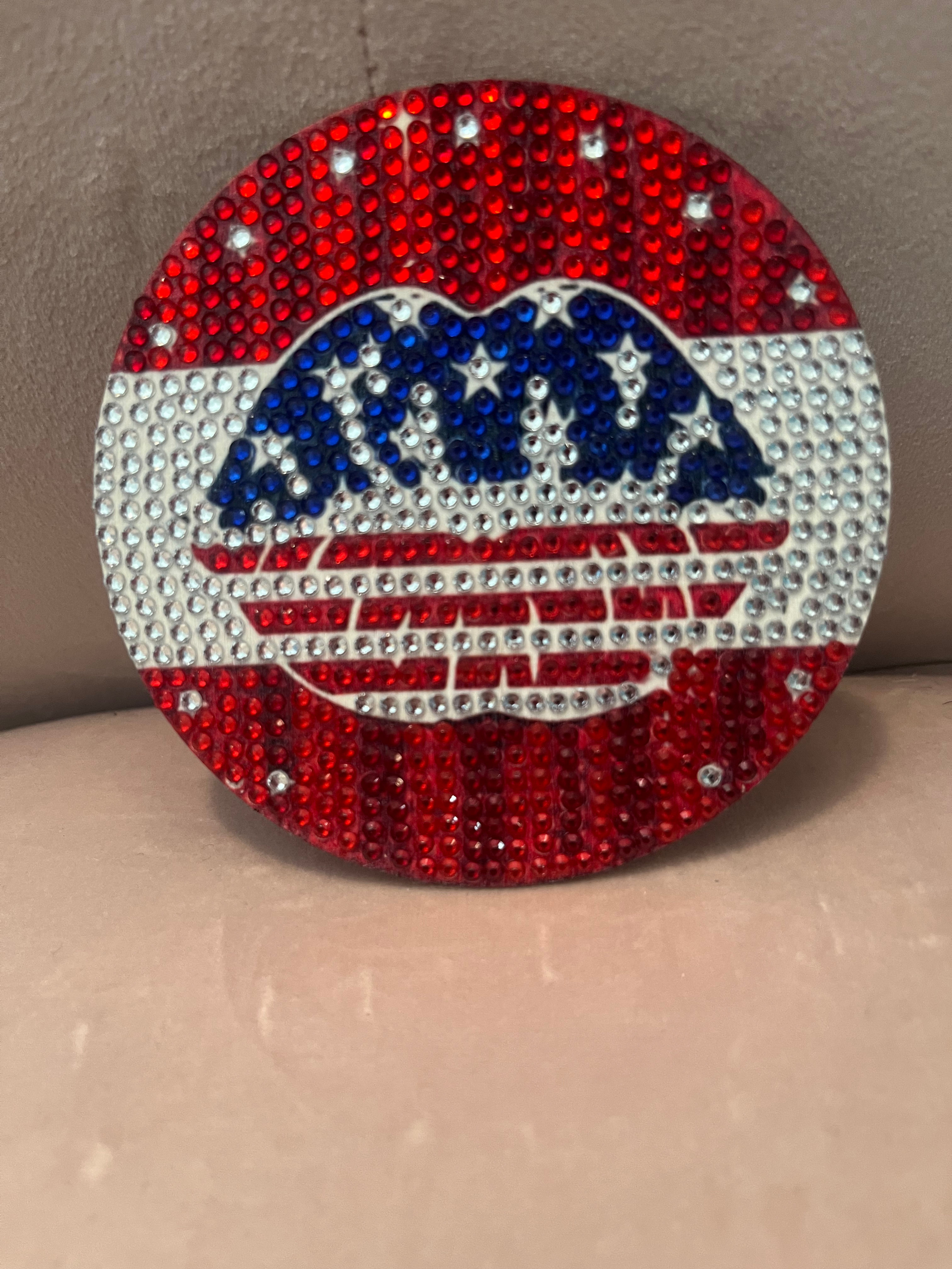 4th of July lips coaster 