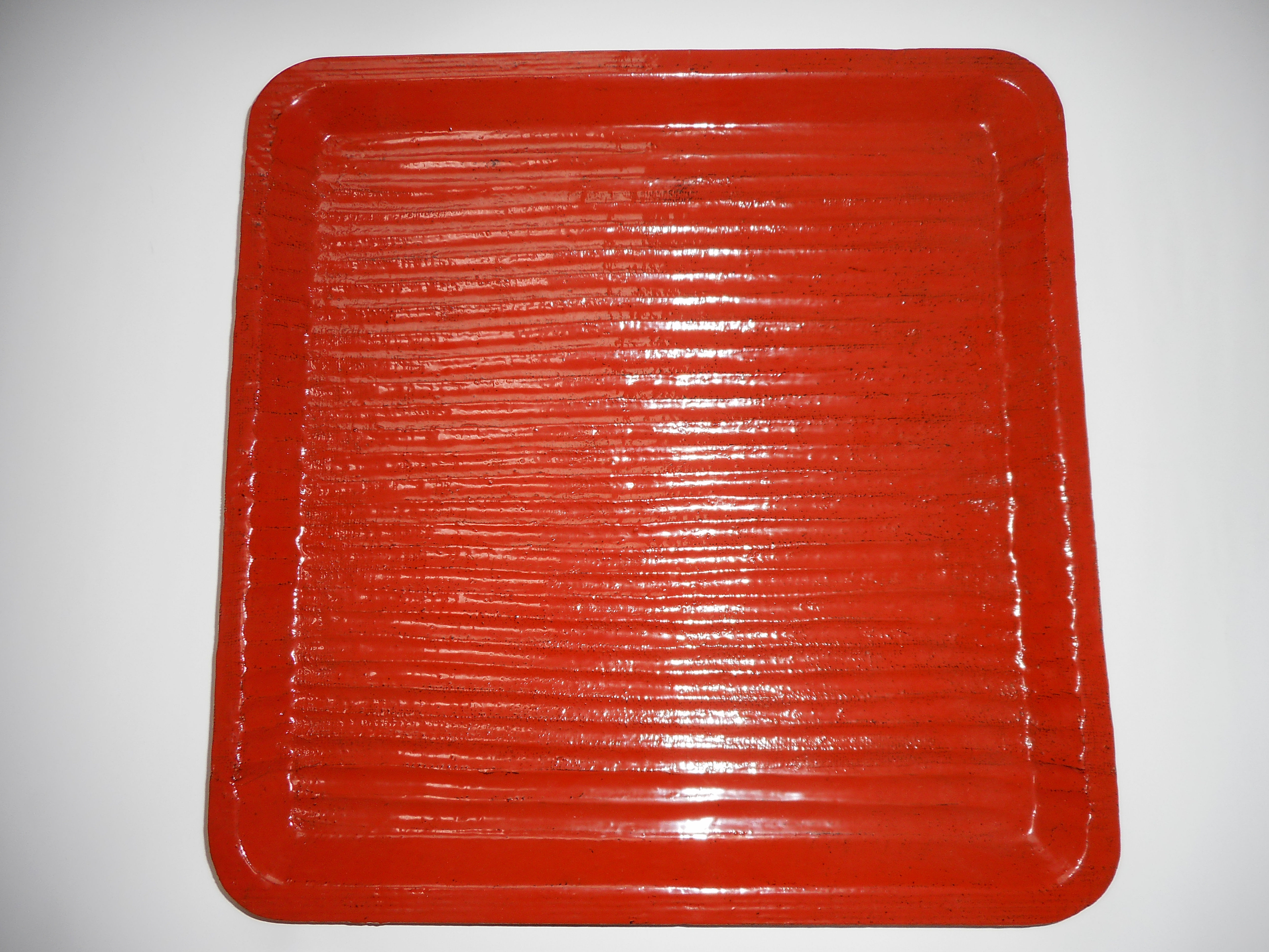 商品名布目盆 朱塗り