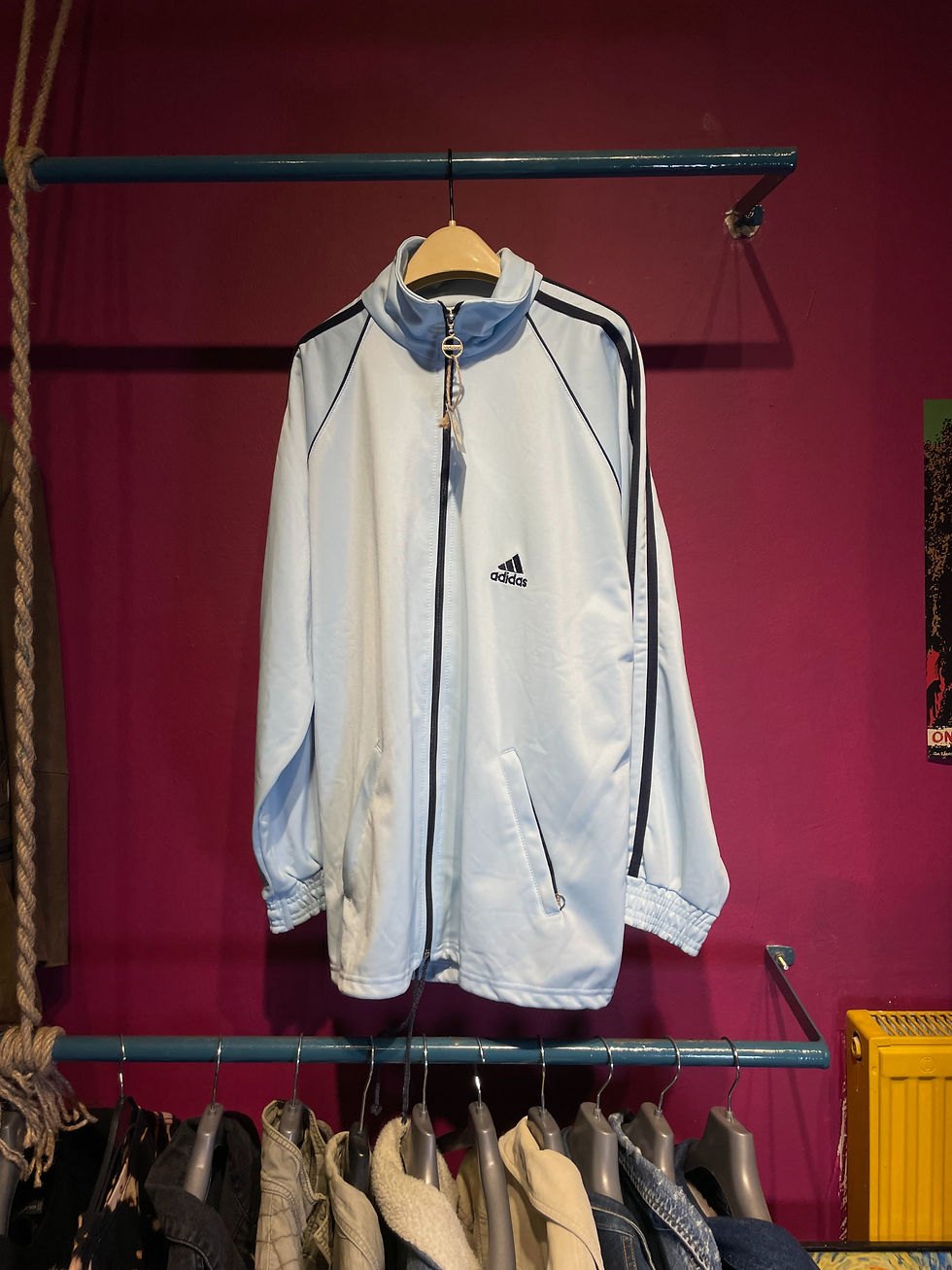 Küçük resim: Vintage Bebek Mavisi Adidas Eşofman Üstü