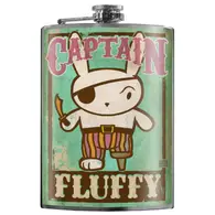 Captain Fluffy Whiskey Flask
