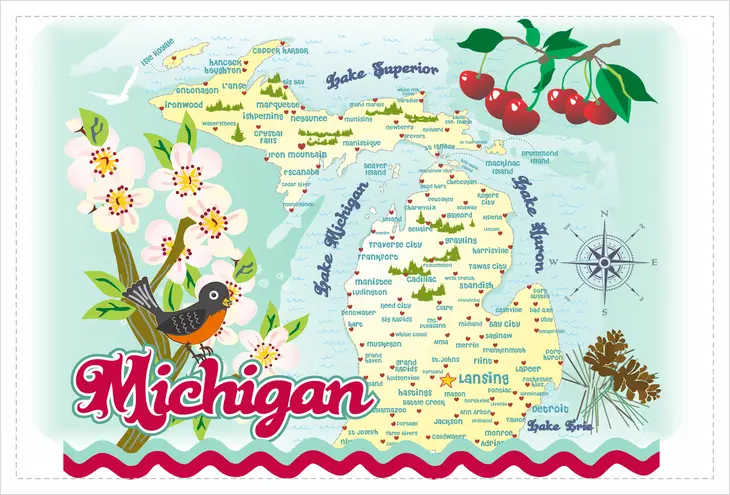 Michigan Tea Towel