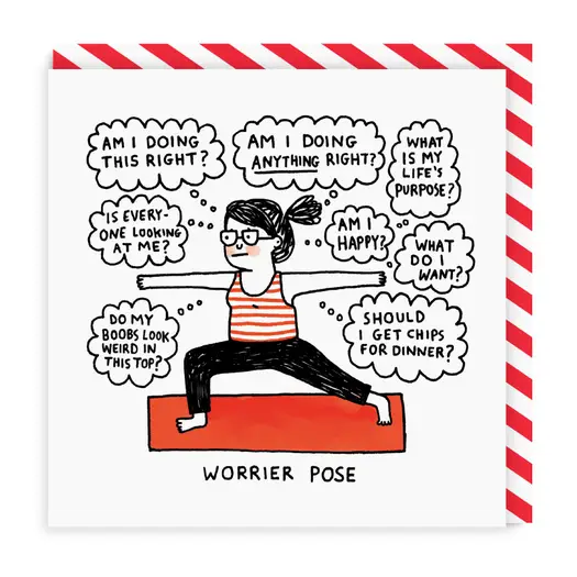 Greeting Card: Square Worrier Pose