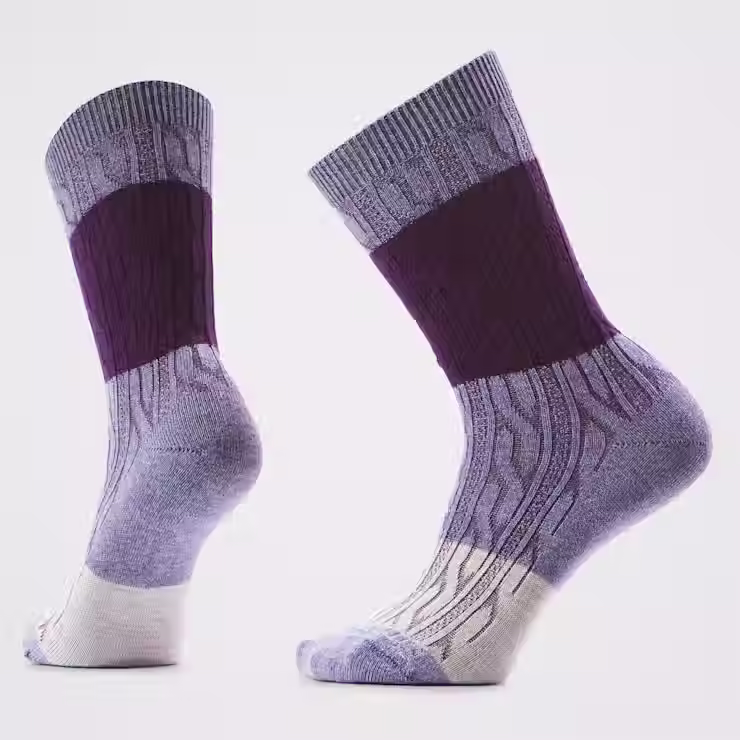 Smartwool Everyday Colorblock Cable Crew Chalk Violet Socks