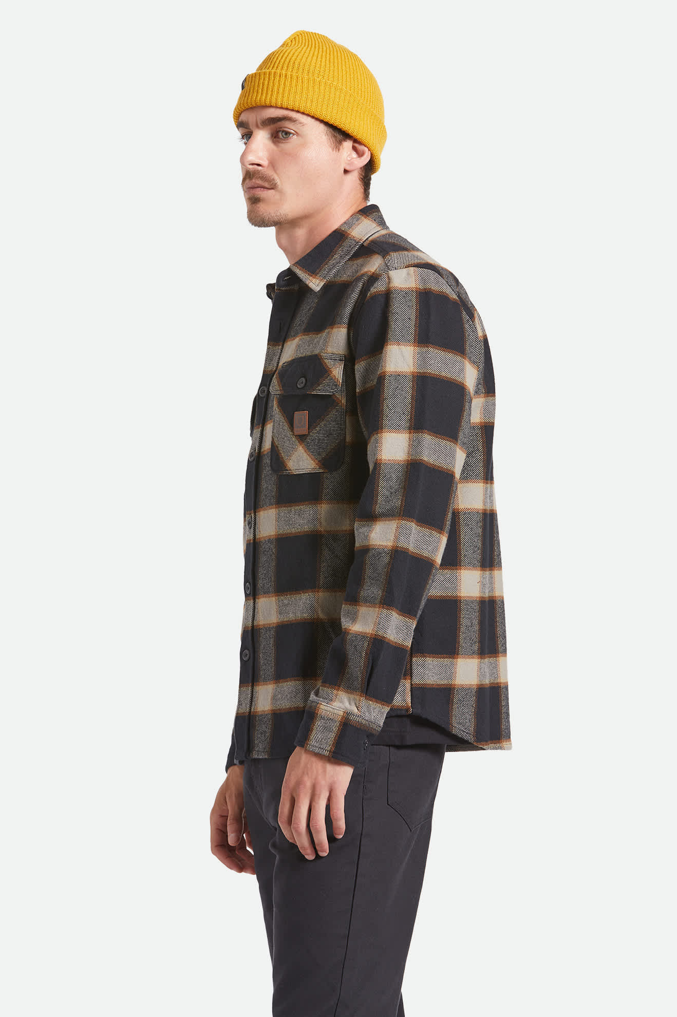 Brixton Bowery Heavy Weight Flannel Black Cream
