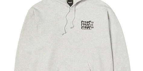 Huf Hand Stacked Hoodie Heather Grey