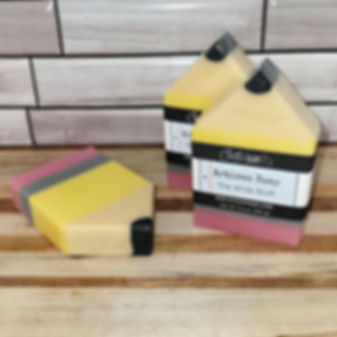 Soap bar resembling a number 2 pencil