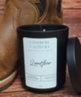 Leather scented Soy Candle