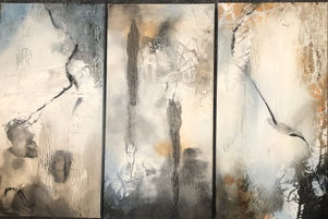 Gold Abstract wall triptych