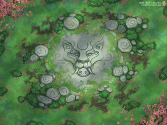 RPG battlemap ttrpg 
 map vtt tiger eastern japanese chinese shrine
