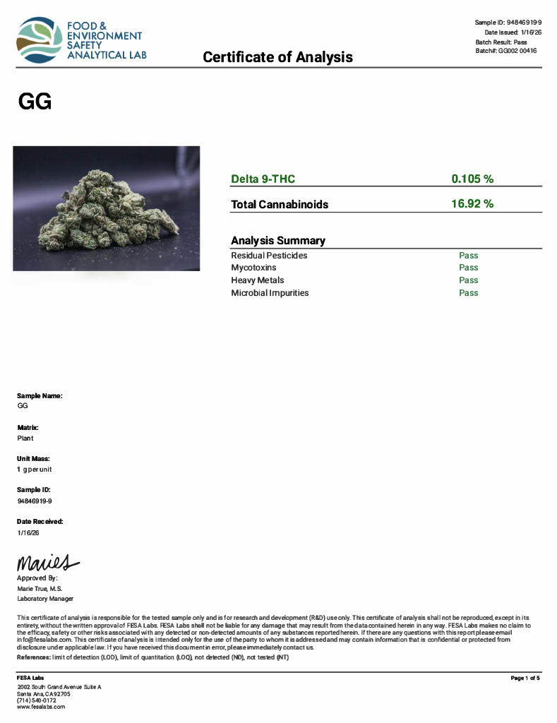 Thumbnail: Gorilla Glue (GG) Premium Industrial Hemp Flower