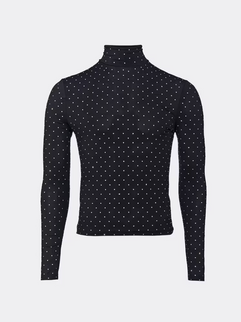 Embellised Jersey Shirt, black