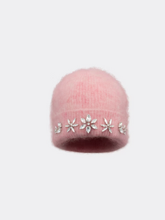 Embellished Mohair-blend Beanie, pink