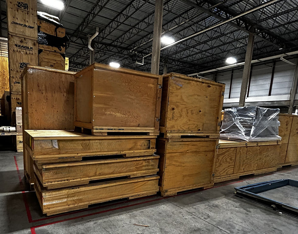 Storage crates ready for delivery to trade show