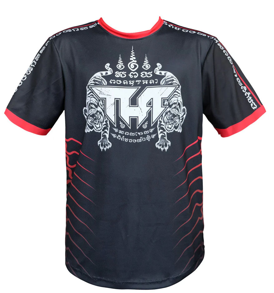 TUF-TS001 TUFF Muay Thai Shirt True Power Twin Tigers Yantra Black