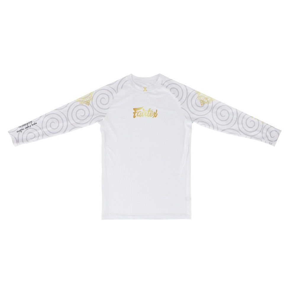 Миниатюра: RG7 "Hanuman" Fairtex Pro Long Sleeves Rashguard. Рашгард Белый, длинный рукав