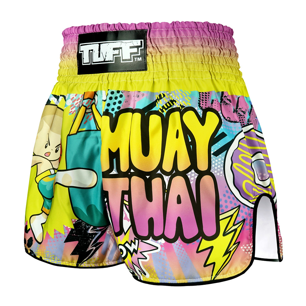 Thumbnail: RMS105 TUFF Muay Thai Boxing Shorts High-Cut Retro Style "The Savage Boy"