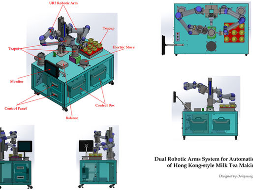 Dual Robotic Arms System for Automation of Hong Kong-style Milk Tea Making (Model Design)