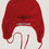 Thumbnail: Clown merino wool hat in red color