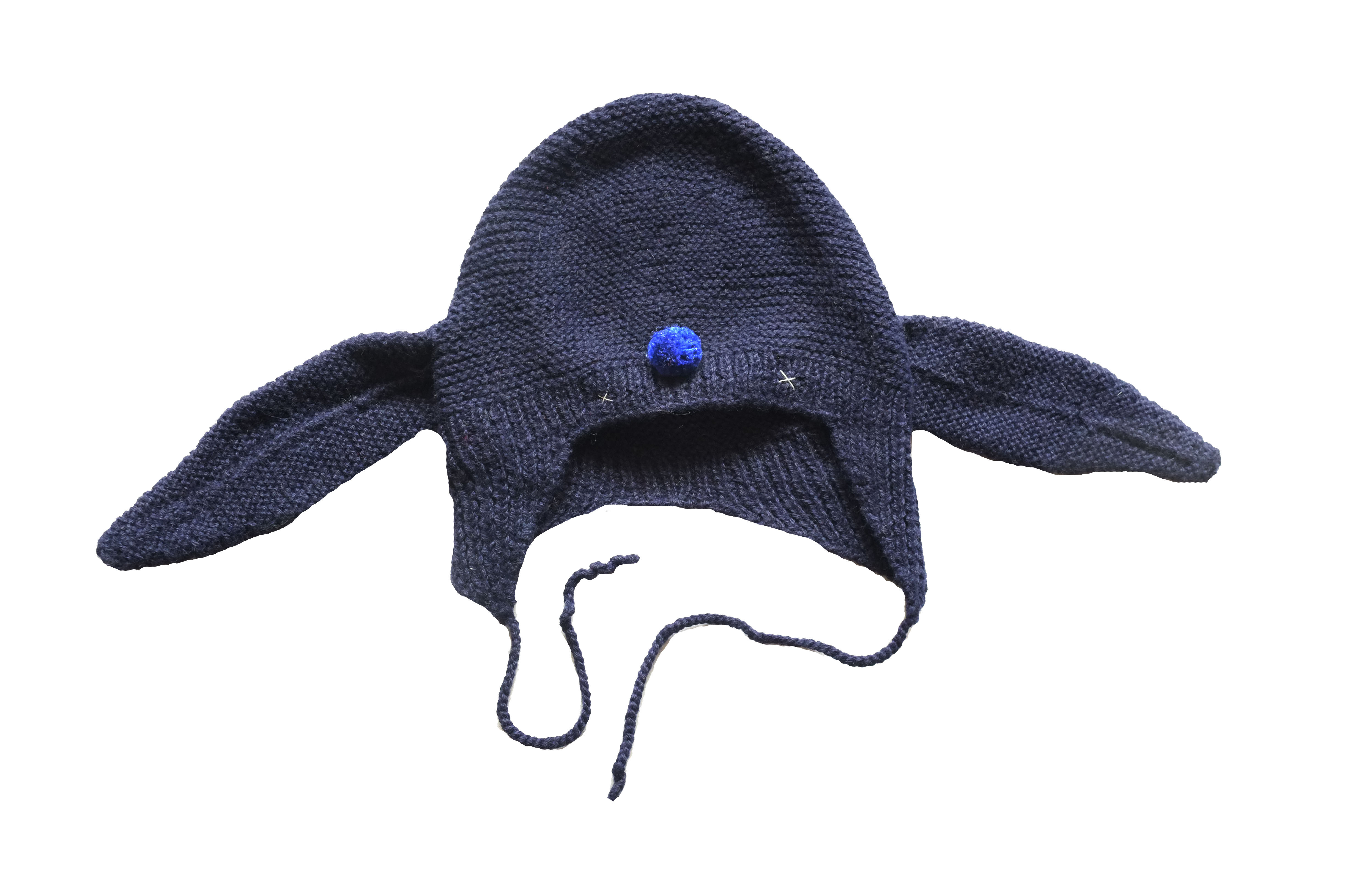 navy-blue baby alpaca hat